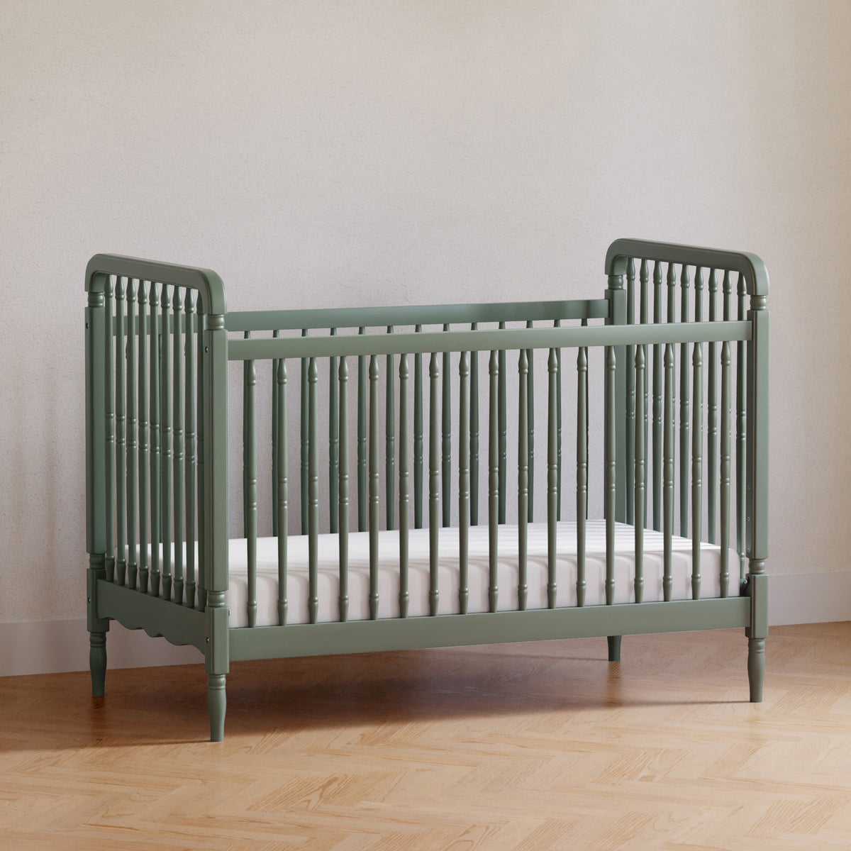 M7101JP,Namesake,Liberty 3-in-1 Convertible Spindle Crib w/Toddler Bed Conversion Kit in Juniper