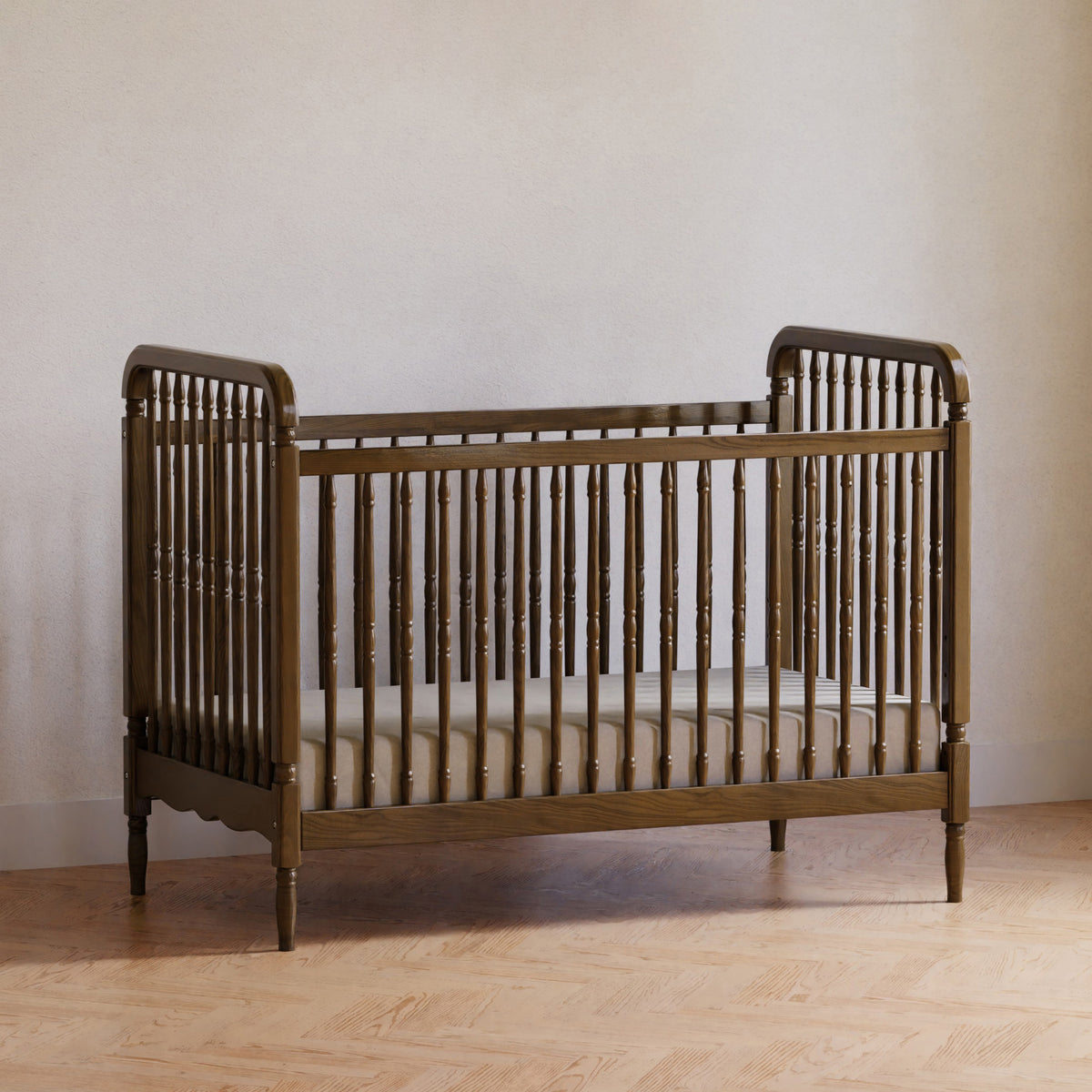 M7101NL,Namesake,Liberty 3-in-1 Convertible Spindle Crib w/Toddler Bed Conversion Kit in Natural Walnut