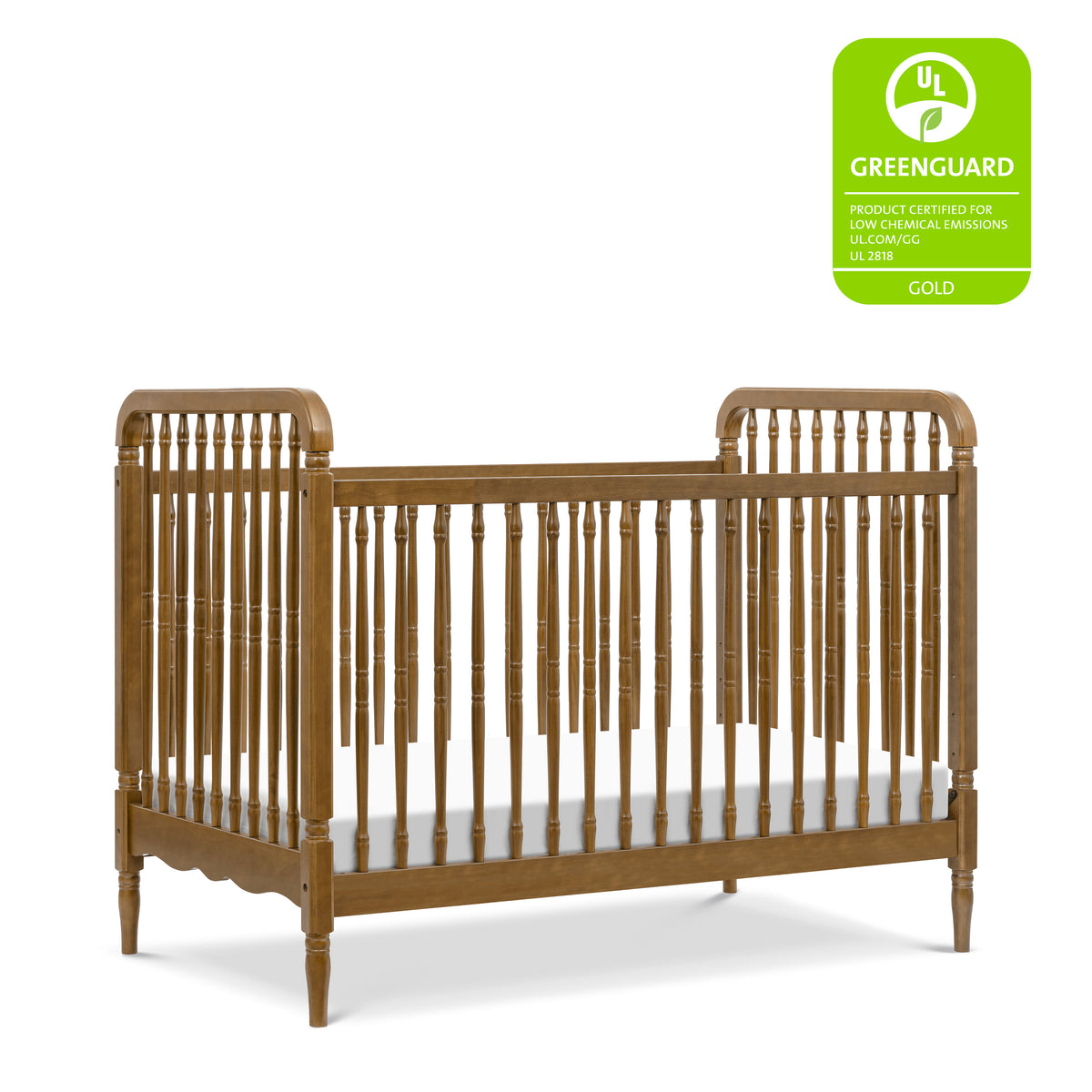 M7101NL,Namesake,Liberty 3-in-1 Convertible Spindle Crib w/Toddler Bed Conversion Kit in Natural Walnut