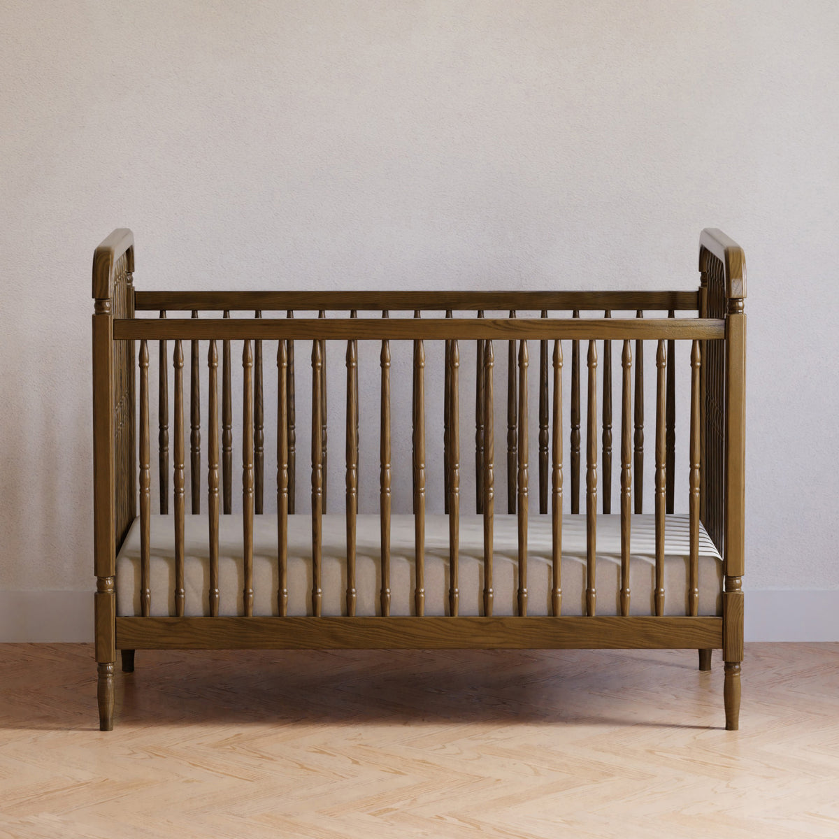 M7101NL,Namesake,Liberty 3-in-1 Convertible Spindle Crib w/Toddler Bed Conversion Kit in Natural Walnut
