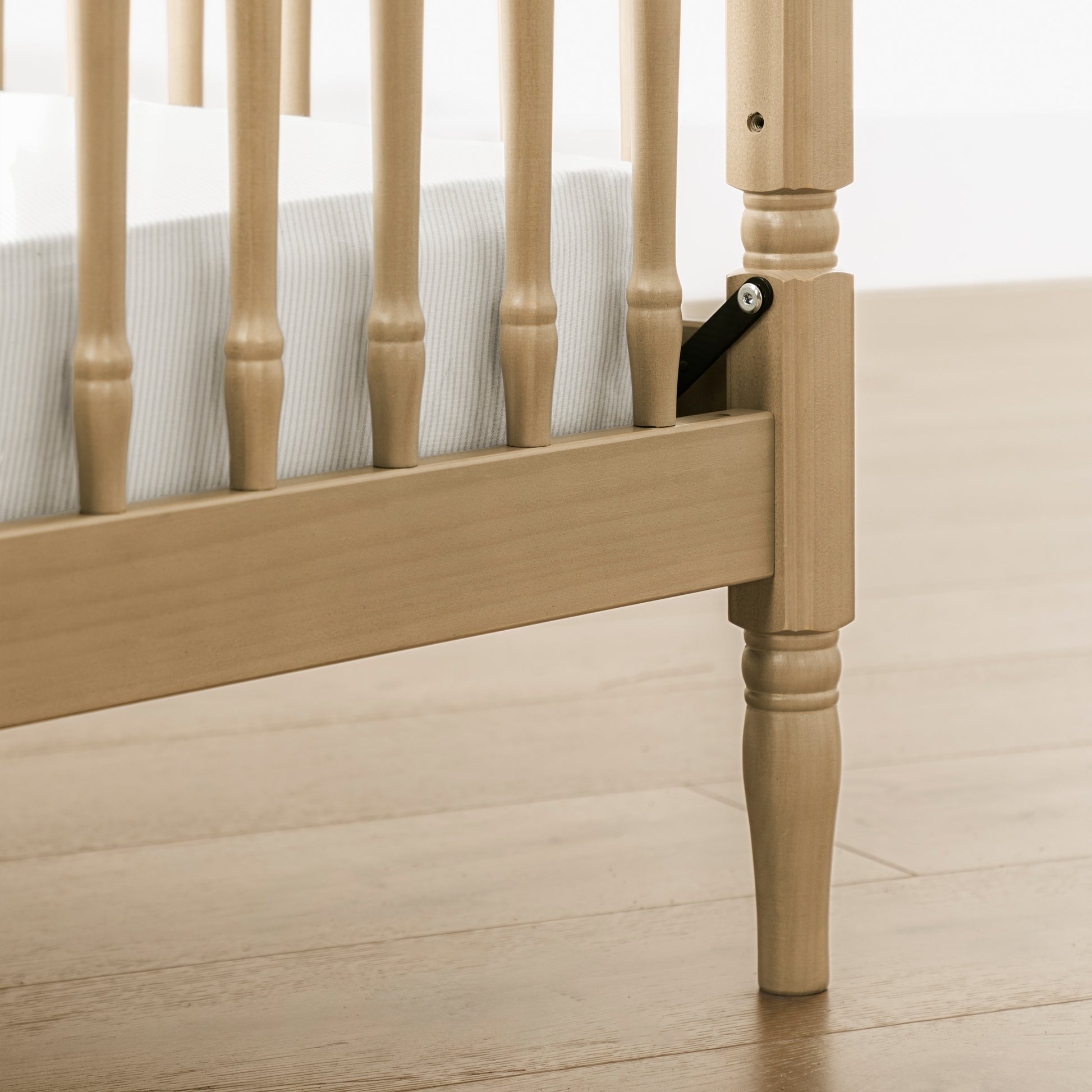 M7101WP,Namesake,Liberty 3-in-1 Convertible Spindle Crib w/Toddler Bed Conversion Kit in Washed Pine