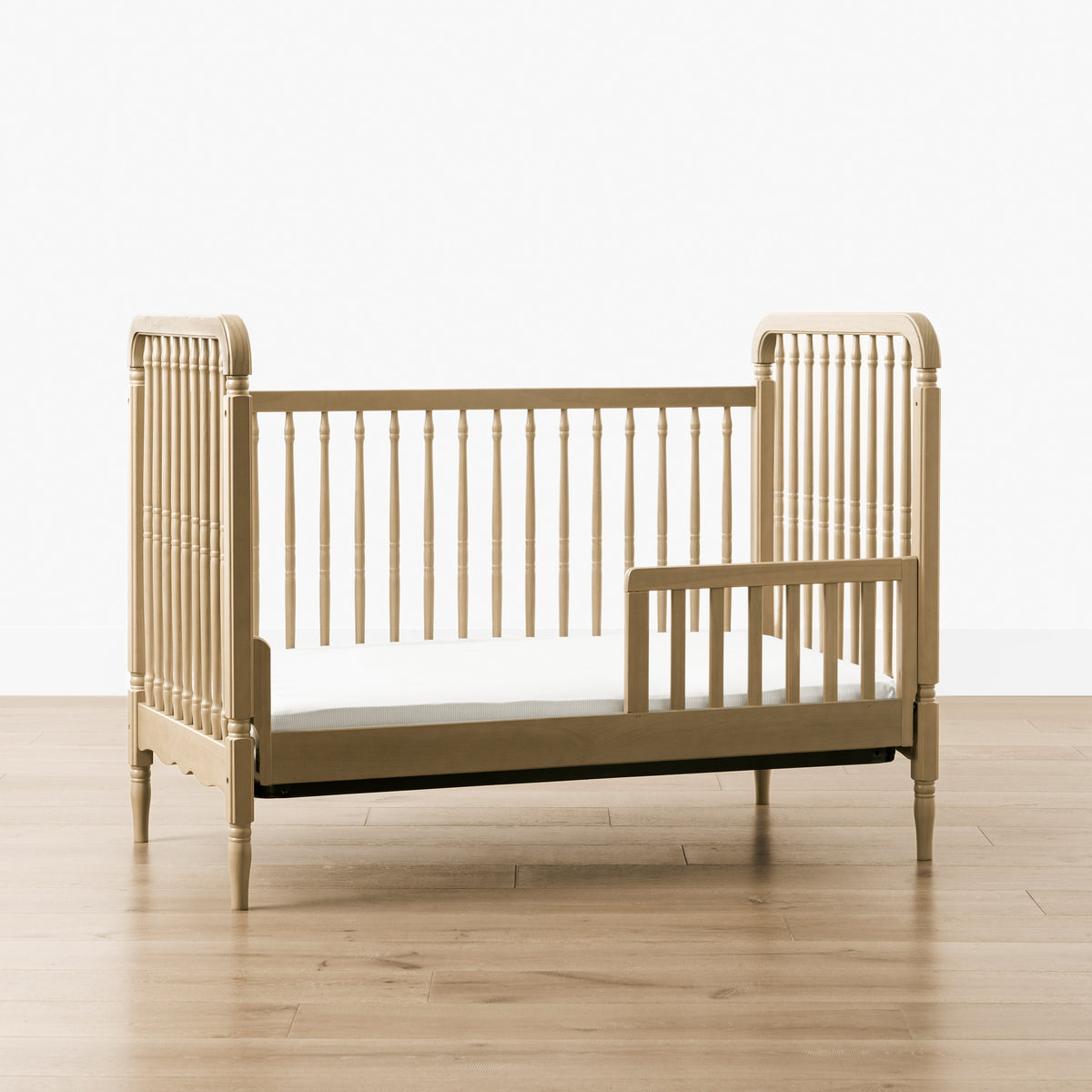 M7101WP,Namesake,Liberty 3-in-1 Convertible Spindle Crib w/Toddler Bed Conversion Kit in Washed Pine
