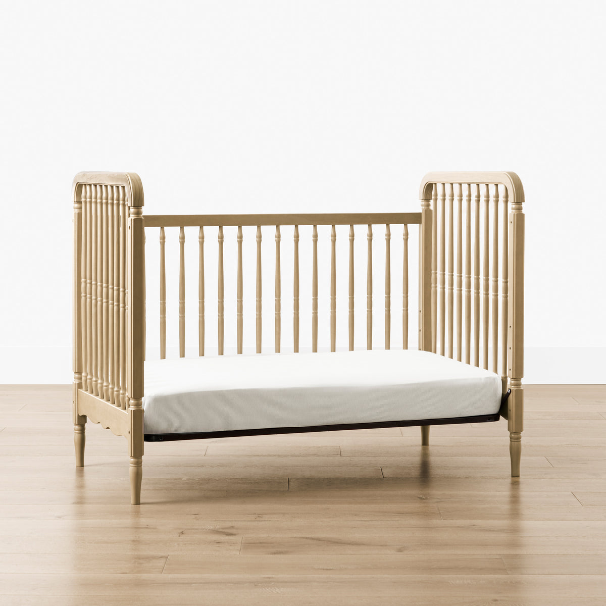 M7101WP,Namesake,Liberty 3-in-1 Convertible Spindle Crib w/Toddler Bed Conversion Kit in Washed Pine