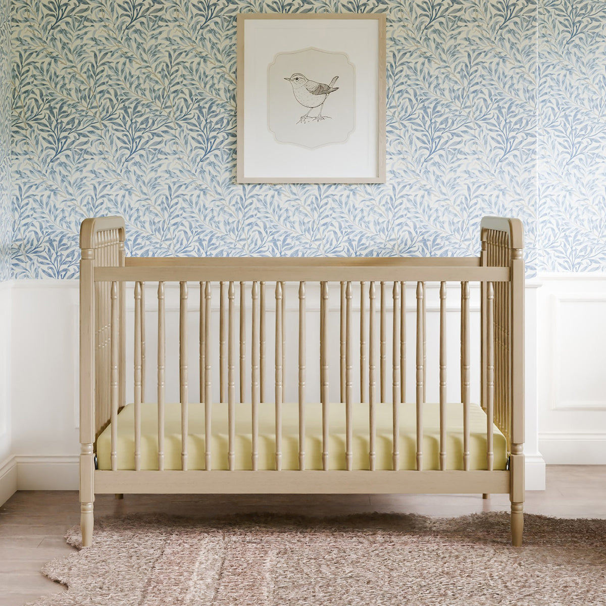 M7101WP,Namesake,Liberty 3-in-1 Convertible Spindle Crib w/Toddler Bed Conversion Kit in Washed Pine