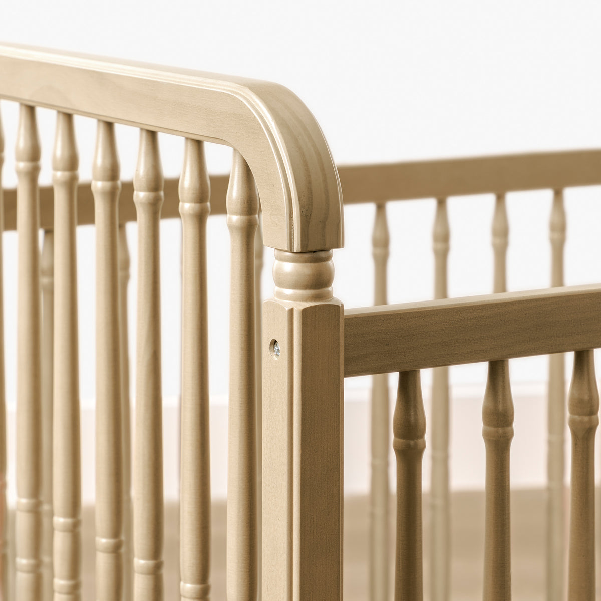 M7101WP,Namesake,Liberty 3-in-1 Convertible Spindle Crib w/Toddler Bed Conversion Kit in Washed Pine