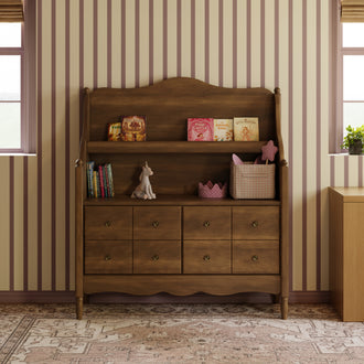 M7109NL,Namesake Kids,Liberty Library Hutch in Natural Walnut