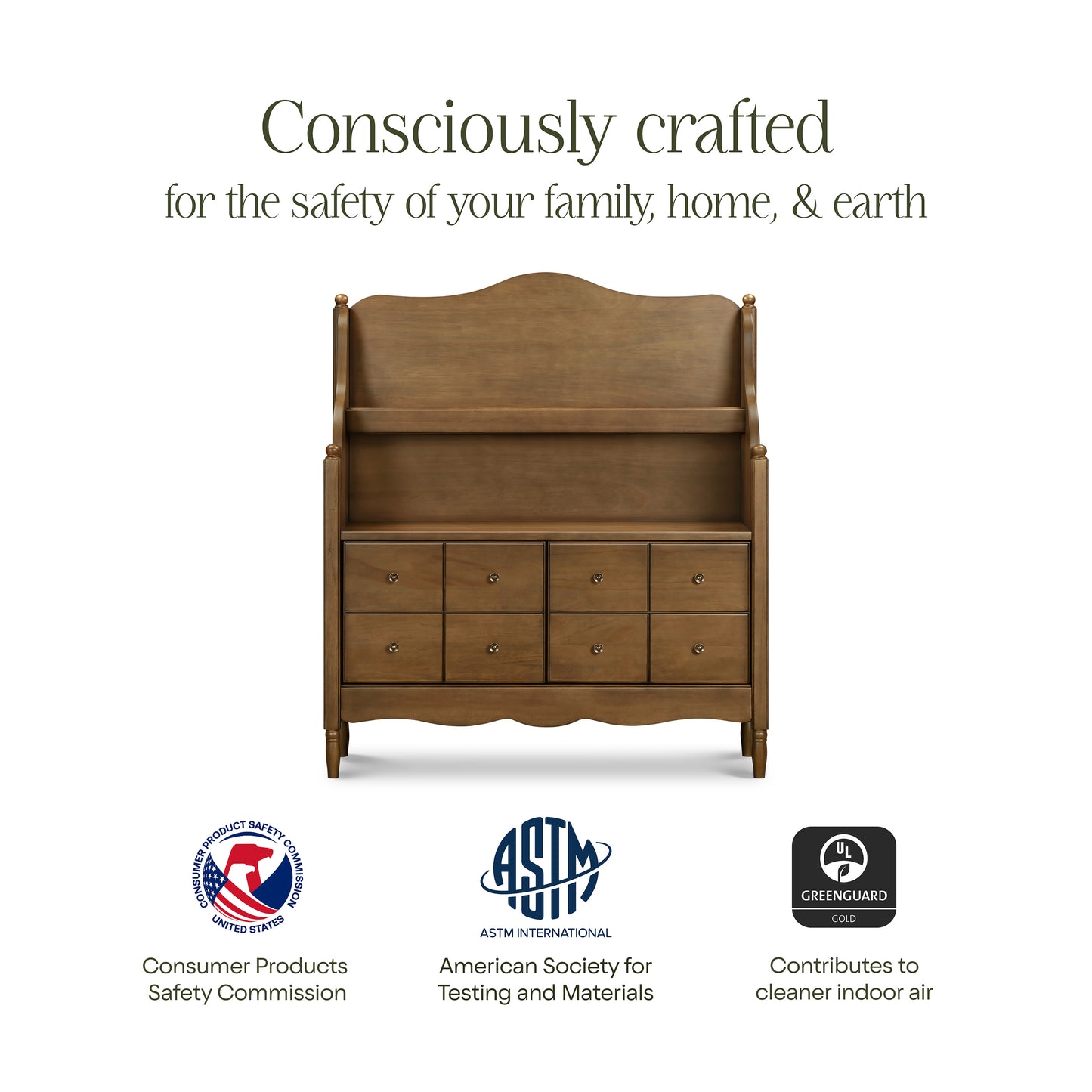 M7109NL,Namesake Kids,Liberty Library Hutch in Natural Walnut