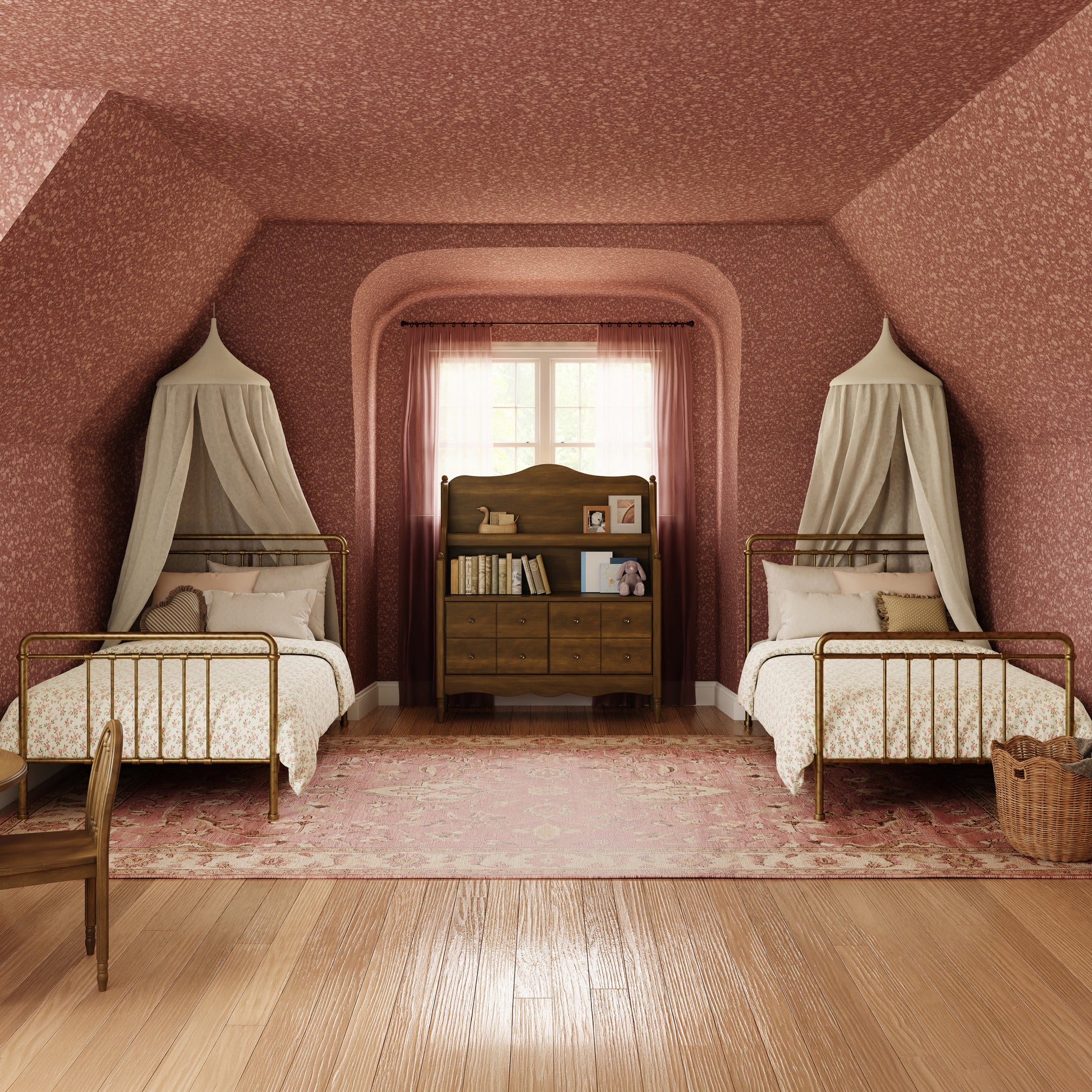 M7109NL,Namesake Kids,Liberty Library Hutch in Natural Walnut