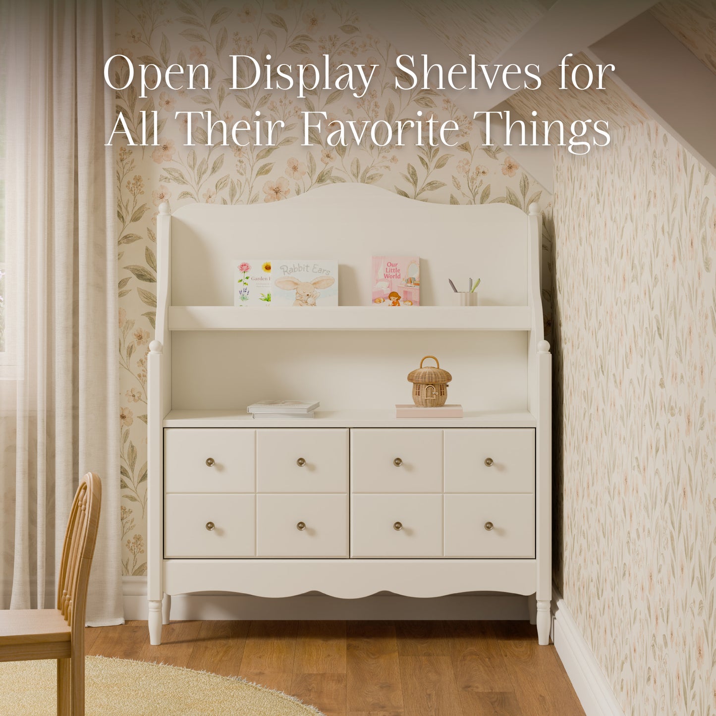 M7109RW,Namesake Kids,Liberty Library Hutch in Warm White