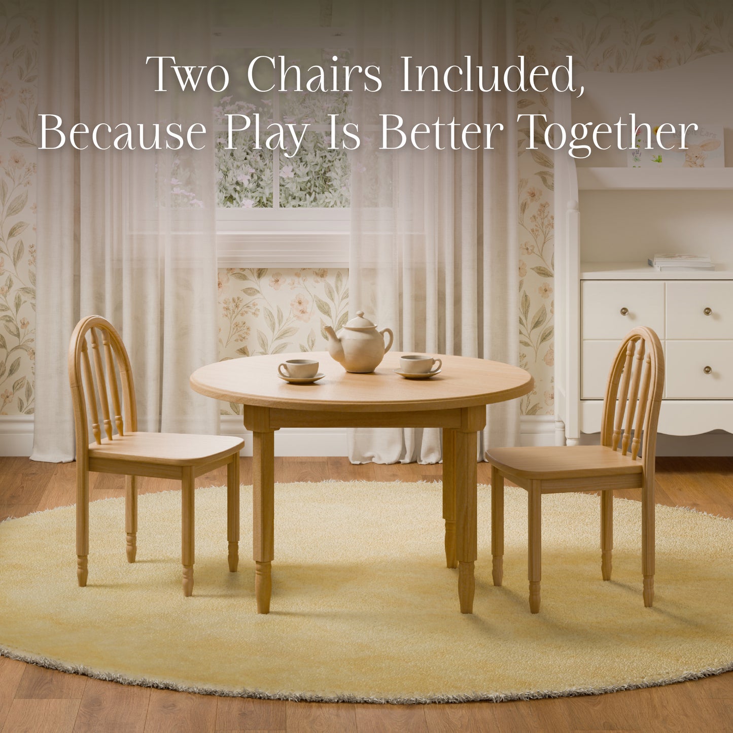 M7110HY,Namesake Kids,Liberty Play Table & Spindle Chairs Set in Honey