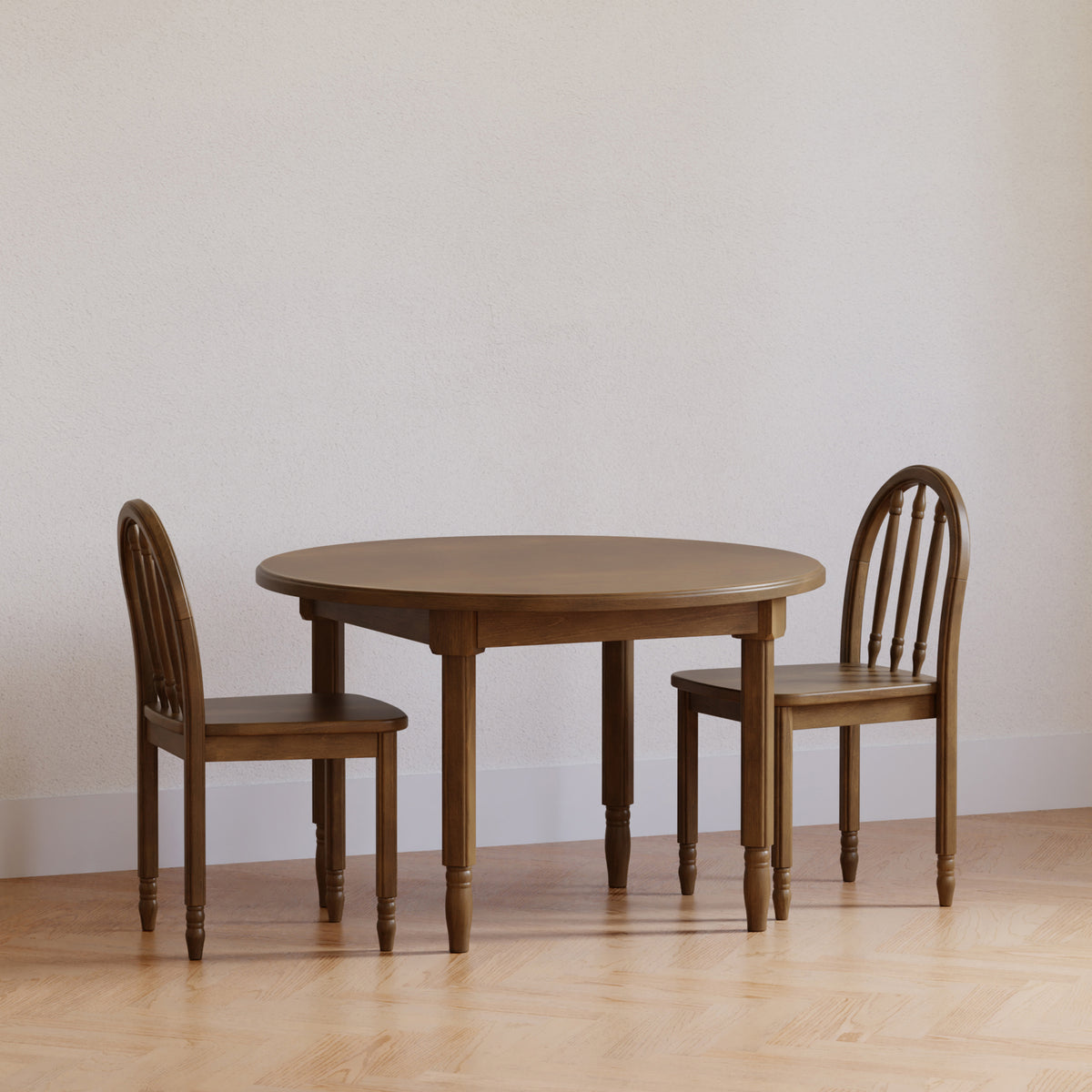 M7110NL,Namesake Kids,Liberty Play Table & Spindle Chairs Set in Natural Walnut