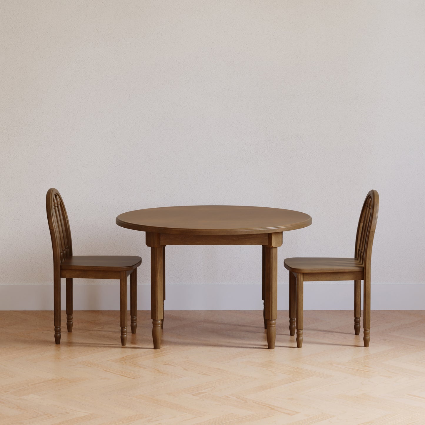M7110NL,Namesake Kids,Liberty Play Table & Spindle Chairs Set in Natural Walnut