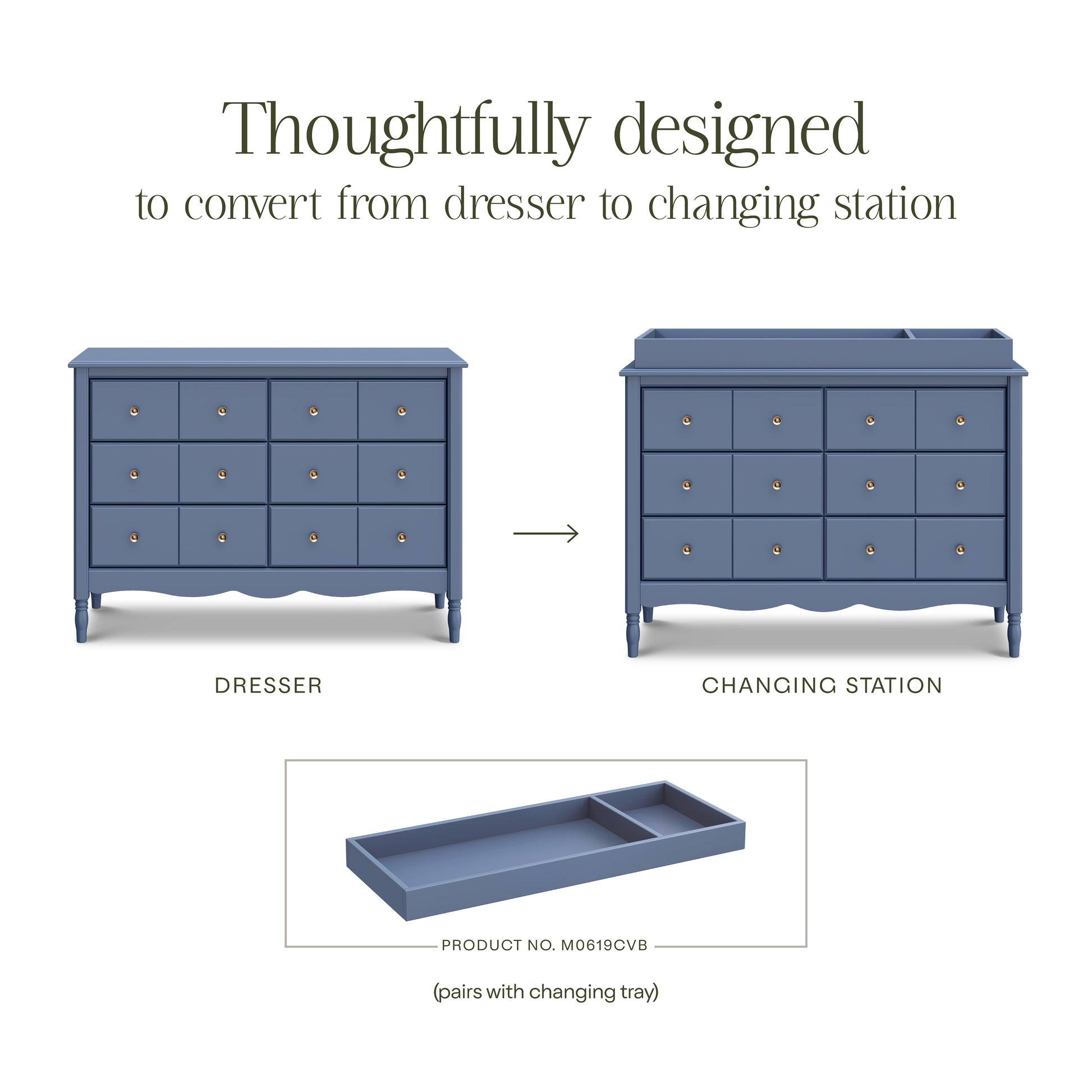 M7116CVB,Namesake,Liberty 6-Drawer Assembled Dresser in Cove Blue