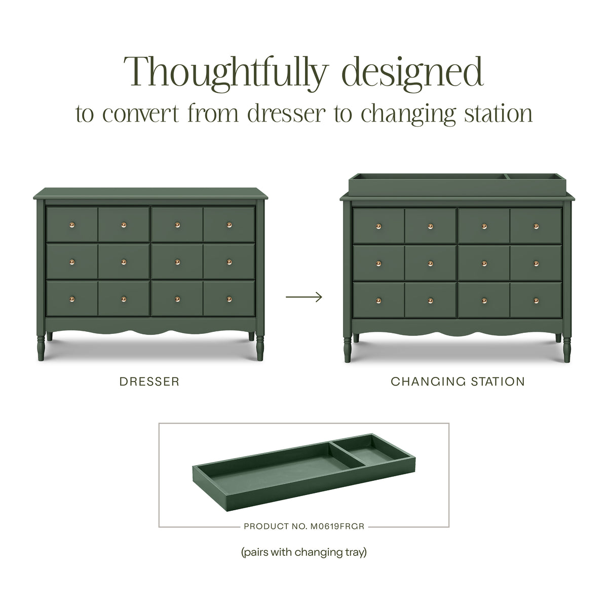 M7116FRGR,Namesake,Liberty 6-Drawer Assembled Dresser in Forest Green