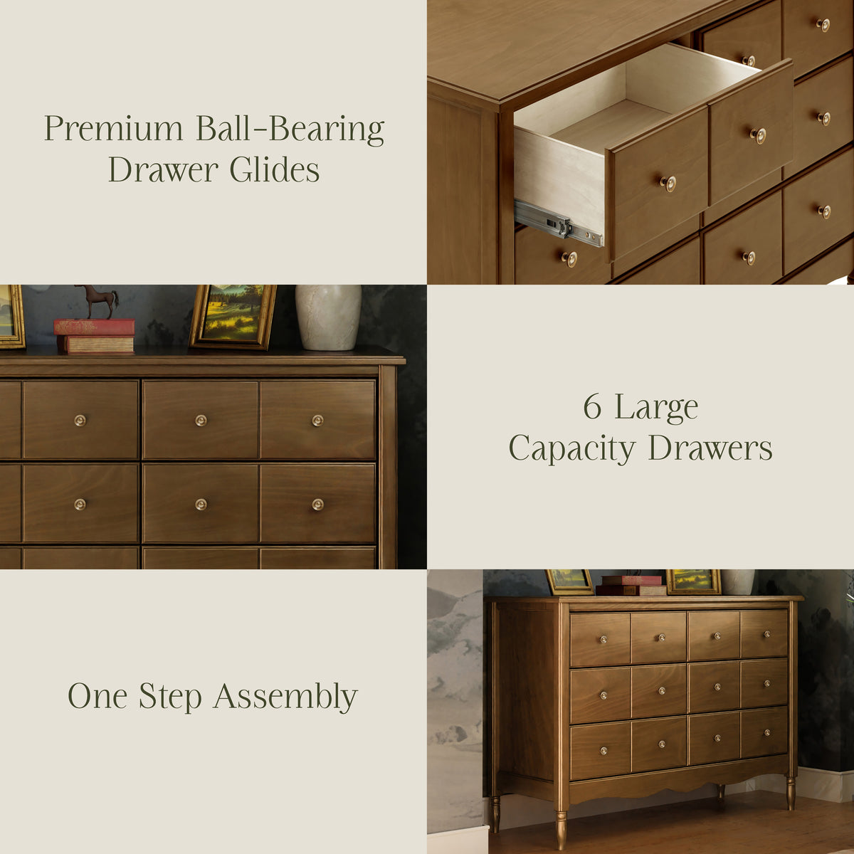 M7116NL,Namesake,Liberty 6-Drawer Assembled Dresser in Natural Walnut
