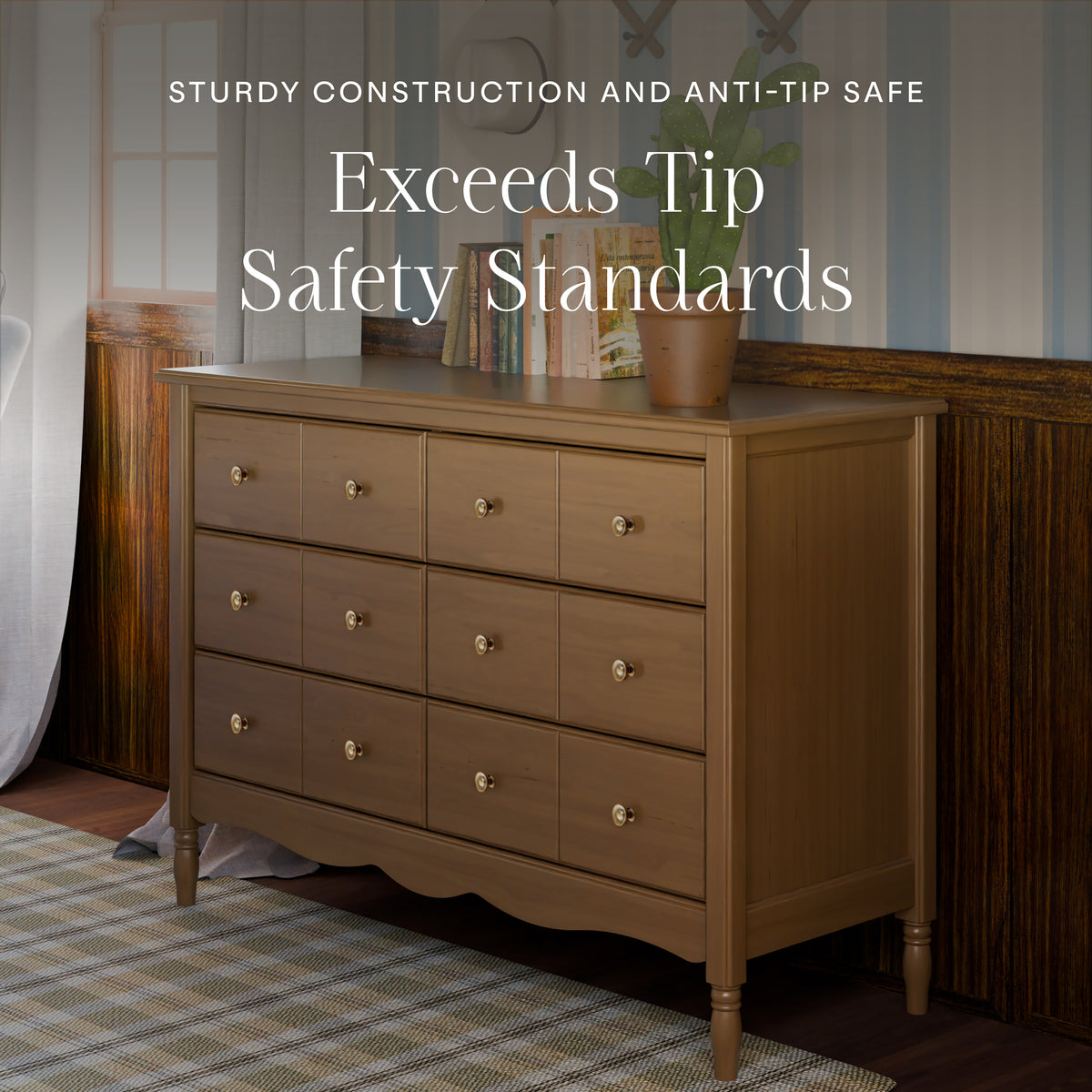 M7116NL,Namesake,Liberty 6-Drawer Assembled Dresser in Natural Walnut