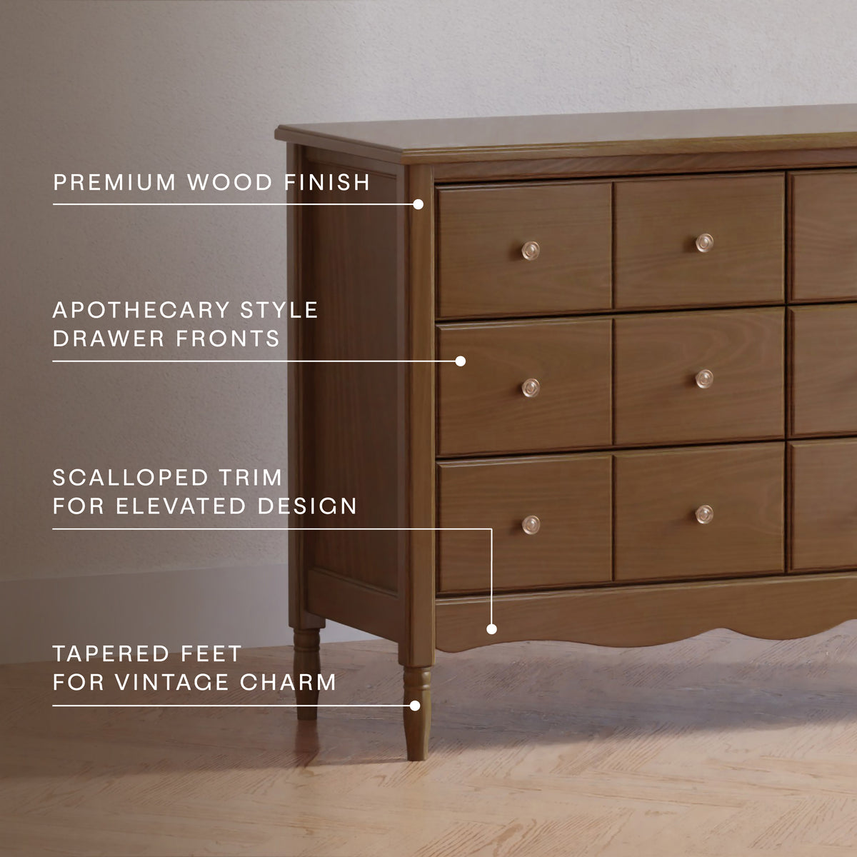 M7116NL,Namesake,Liberty 6-Drawer Assembled Dresser in Natural Walnut