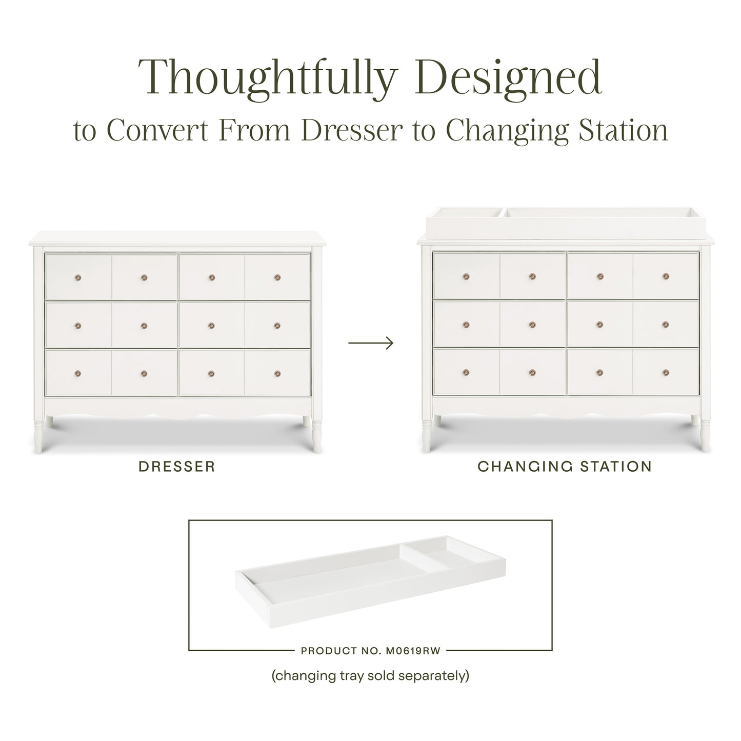 M7116RW,Namesake,Liberty 6-Drawer Assembled Dresser in Warm White