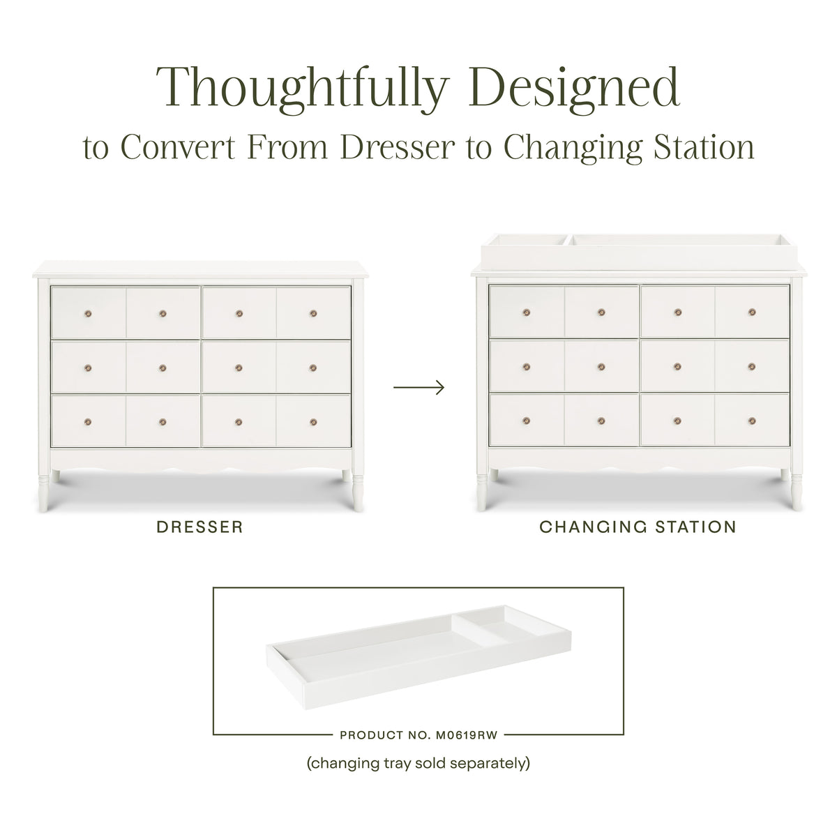 M7116RW,Namesake,Liberty 6-Drawer Assembled Dresser in Warm White