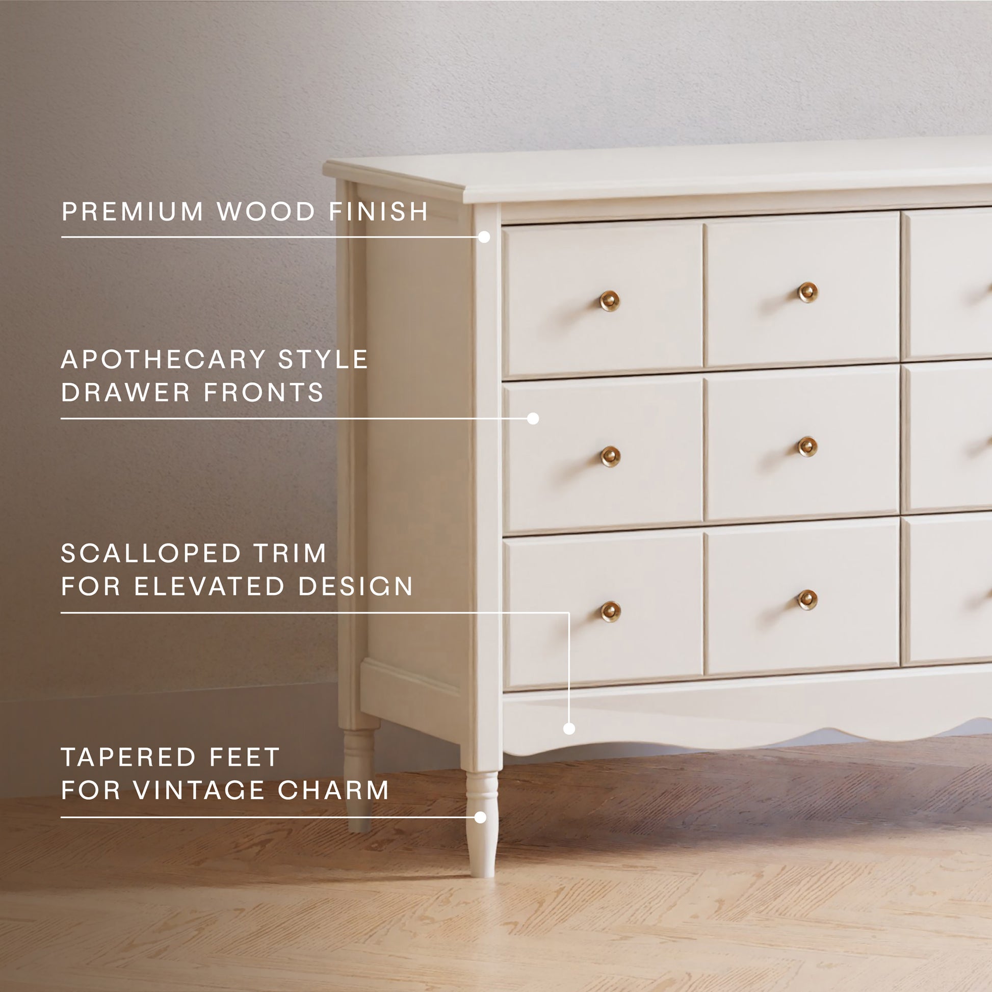 M7116RW,Namesake,Liberty 6-Drawer Assembled Dresser in Warm White
