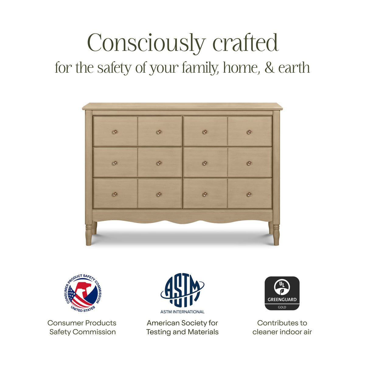 M7116WP,Namesake,Liberty 6-Drawer Assembled Dresser in Washed Pine