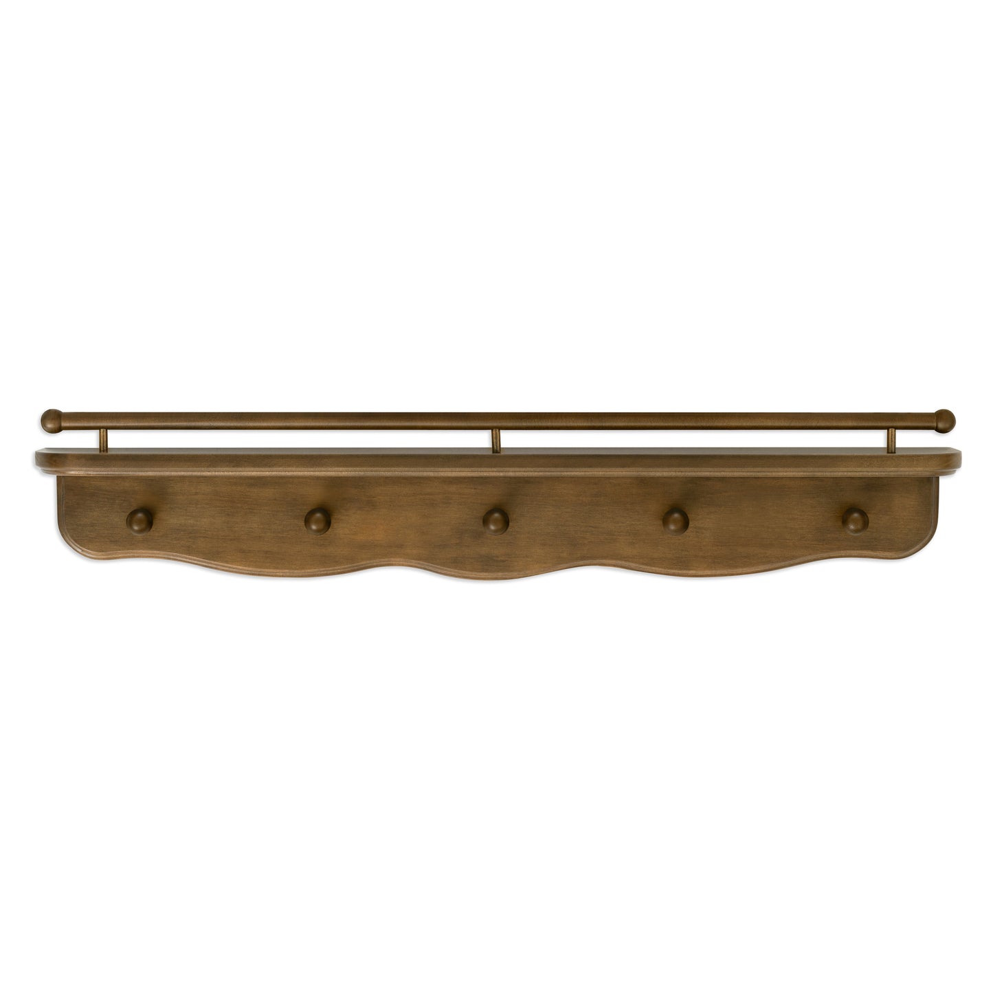 M7125NL,Namesake Kids,Liberty 31 Wall Shelf with Hooks in Natural Walnut