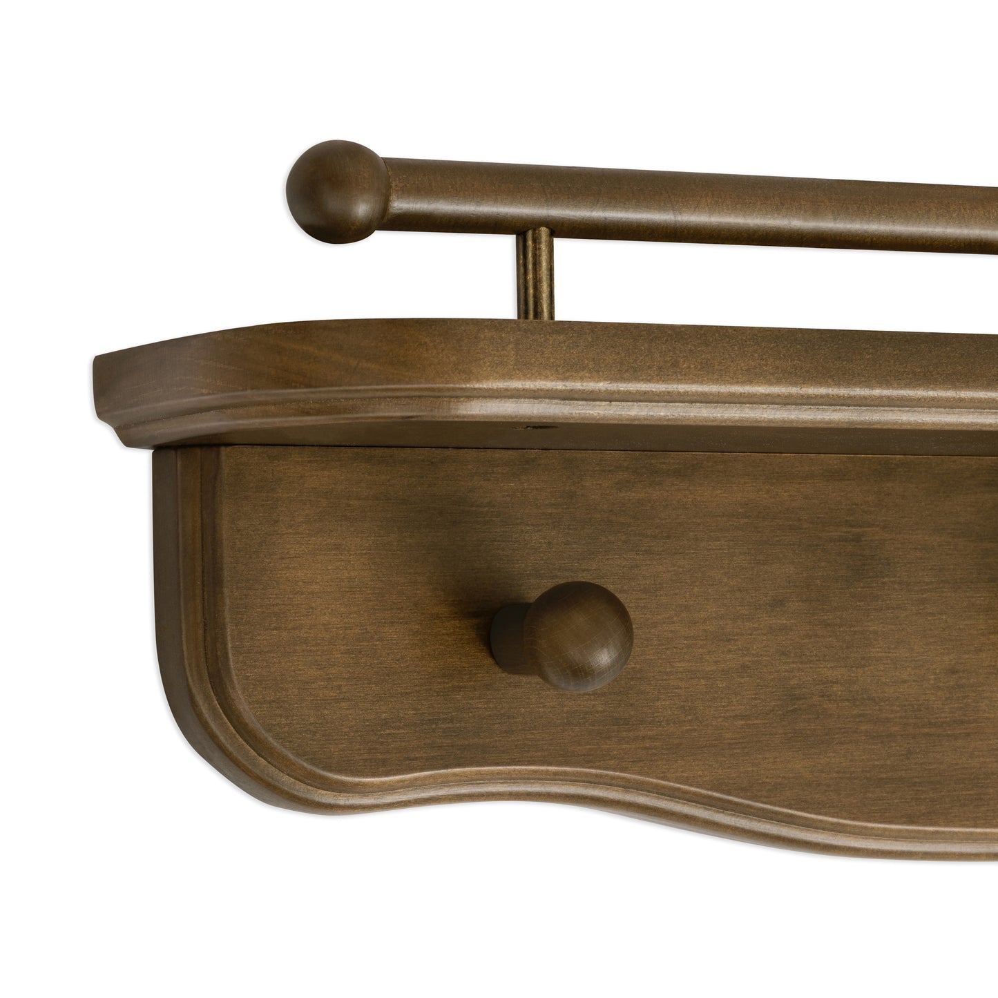 M7125NL,Namesake Kids,Liberty 31 Wall Shelf with Hooks in Natural Walnut
