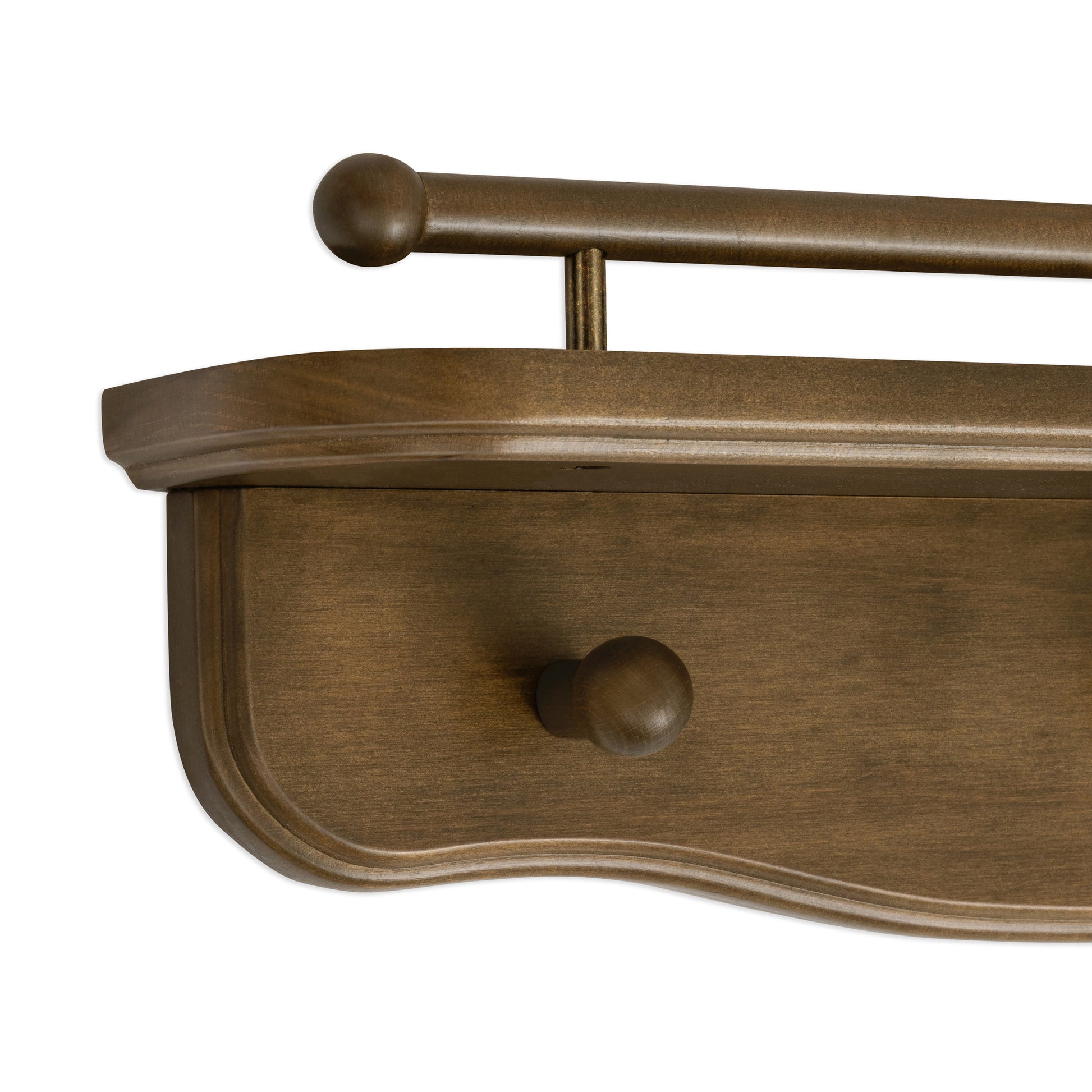 M7125NL,Namesake Kids,Liberty 31 Wall Shelf with Hooks in Natural Walnut