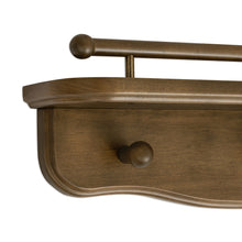 M7125NL,Namesake Kids,Liberty 31 Wall Shelf with Hooks in Natural Walnut