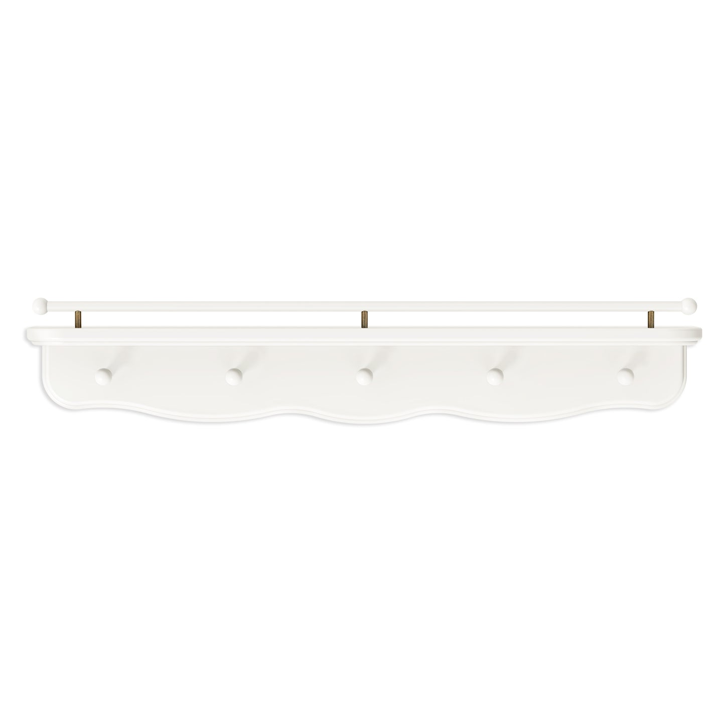 M7125RW,Namesake Kids,Liberty 31 Wall Shelf with Hooks in Warm White