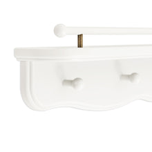 M7125RW,Namesake Kids,Liberty 31 Wall Shelf with Hooks in Warm White