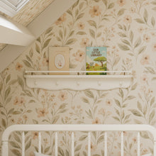 M7125RW,Namesake Kids,Liberty 31 Wall Shelf with Hooks in Warm White