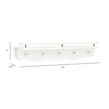 M7125RW,Namesake Kids,Liberty 31 Wall Shelf with Hooks in Warm White