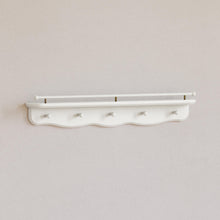 M7125RW,Namesake Kids,Liberty 31 Wall Shelf with Hooks in Warm White