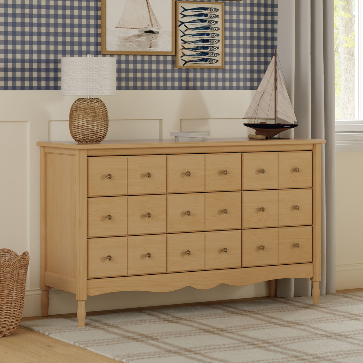 M7128HY,Namesake,Liberty 9-Drawer Assembled Dresser in Honey