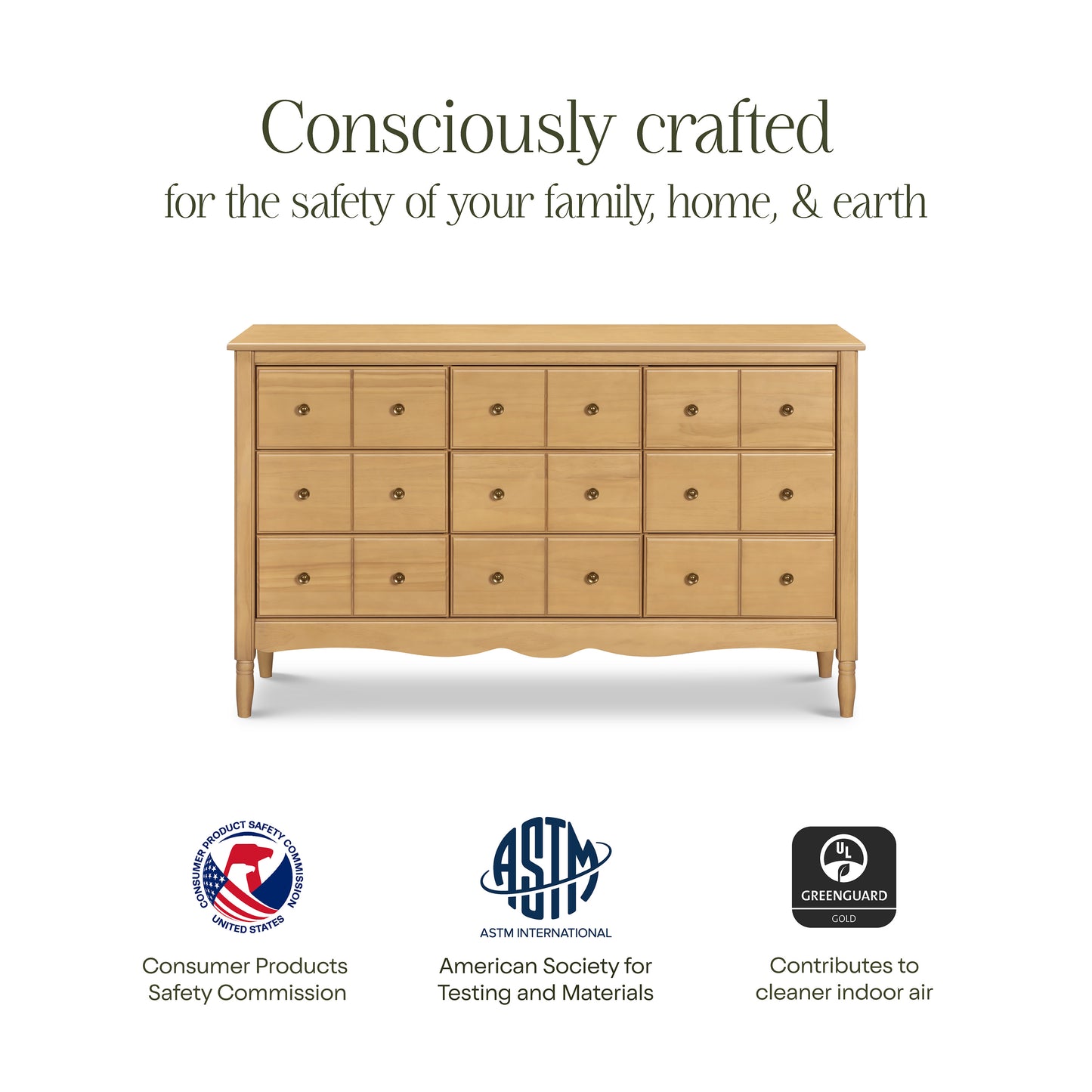 M7128HY,Namesake,Liberty 9-Drawer Assembled Dresser in Honey