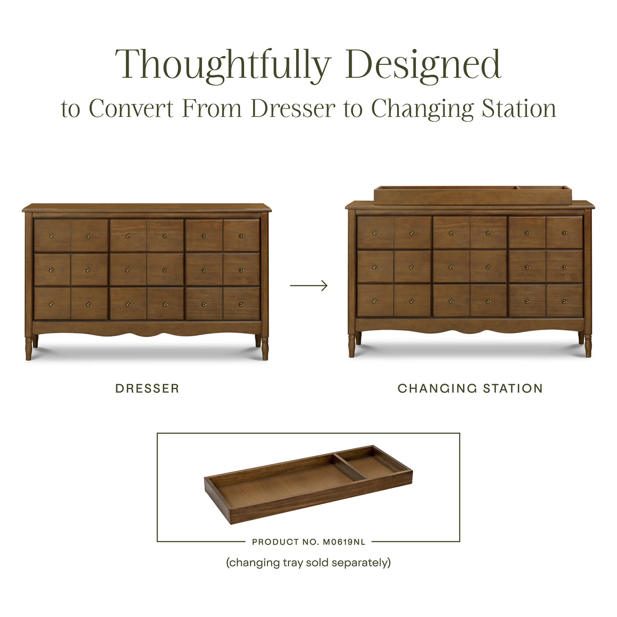 M7128NL,Namesake,Liberty 9-Drawer Assembled Dresser in Natural Walnut