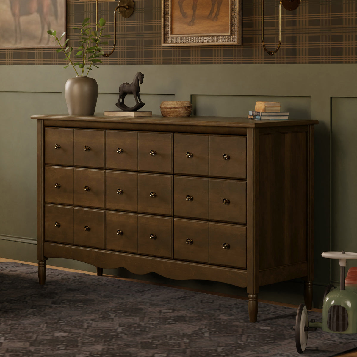 M7128NL,Namesake,Liberty 9-Drawer Assembled Dresser in Natural Walnut