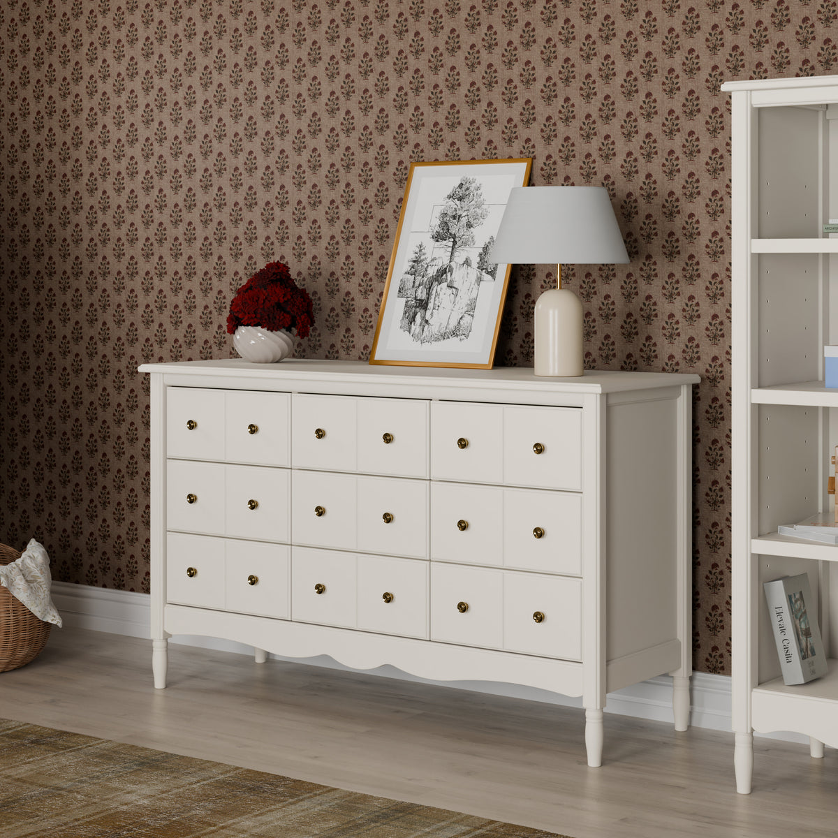 M7128RW,Namesake,Liberty 9-Drawer Assembled Dresser in Warm White