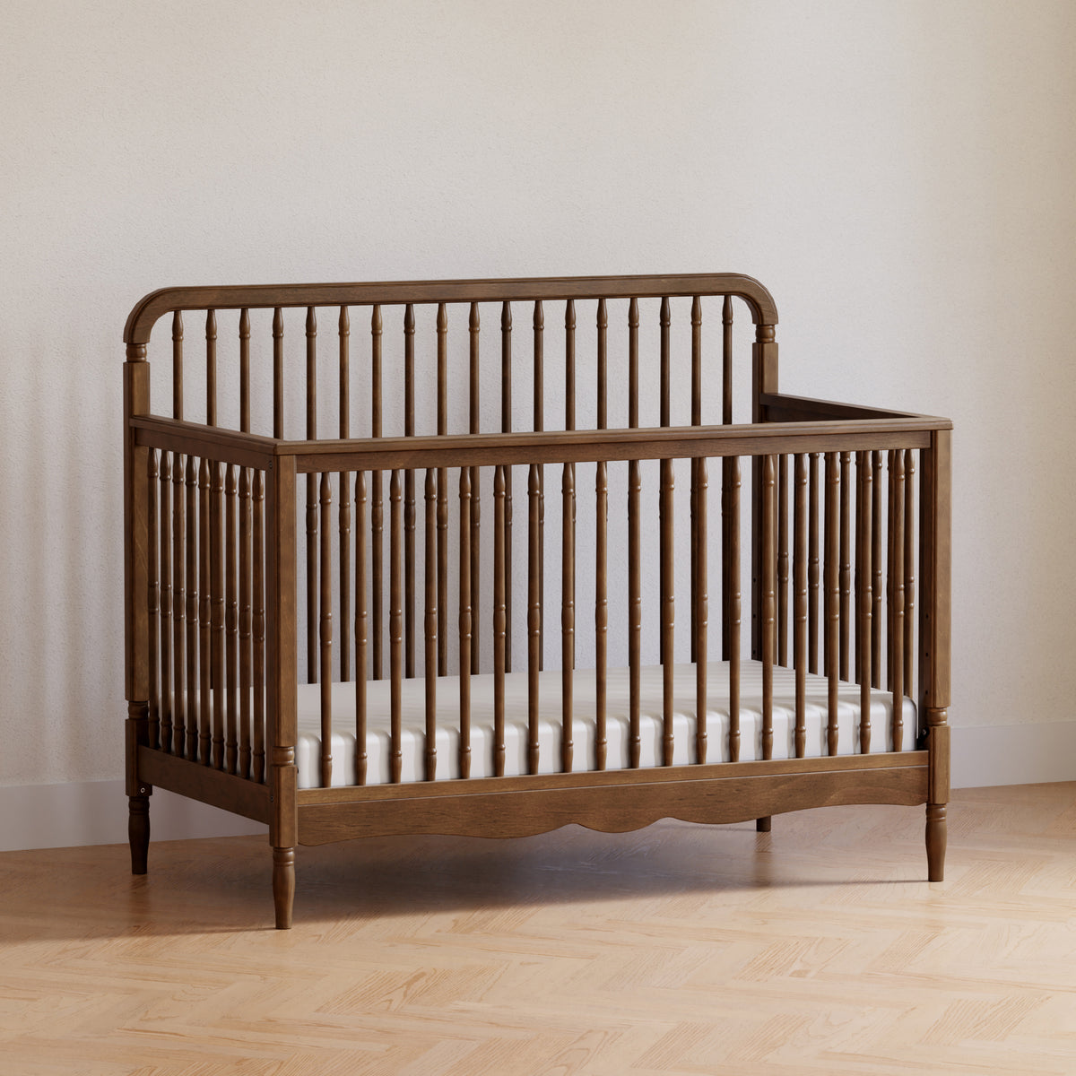 M7141NL,Namesake,Liberty 4-in-1 Convertible Spindle Crib in Natural Walnut