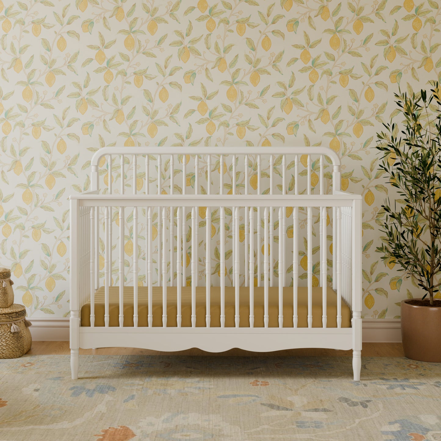 M7141RW,Namesake,Liberty 4-in-1 Convertible Spindle Crib in Warm White