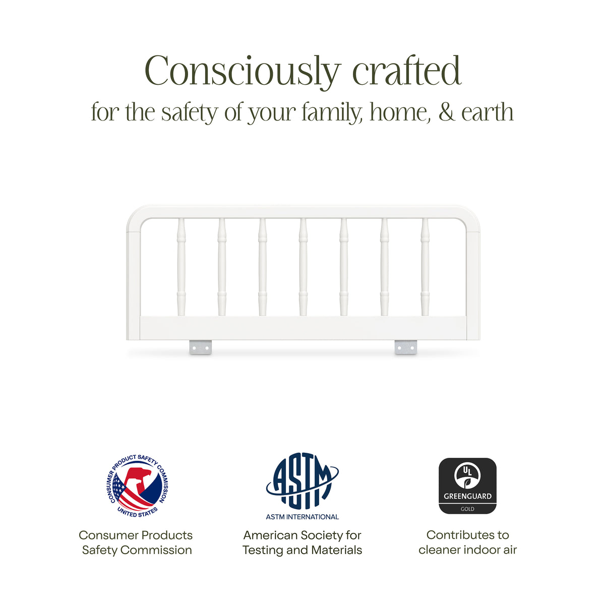 M7159RW,Namesake Kids,Liberty Spindle Twin/Full Bed Guardrail in Warm White