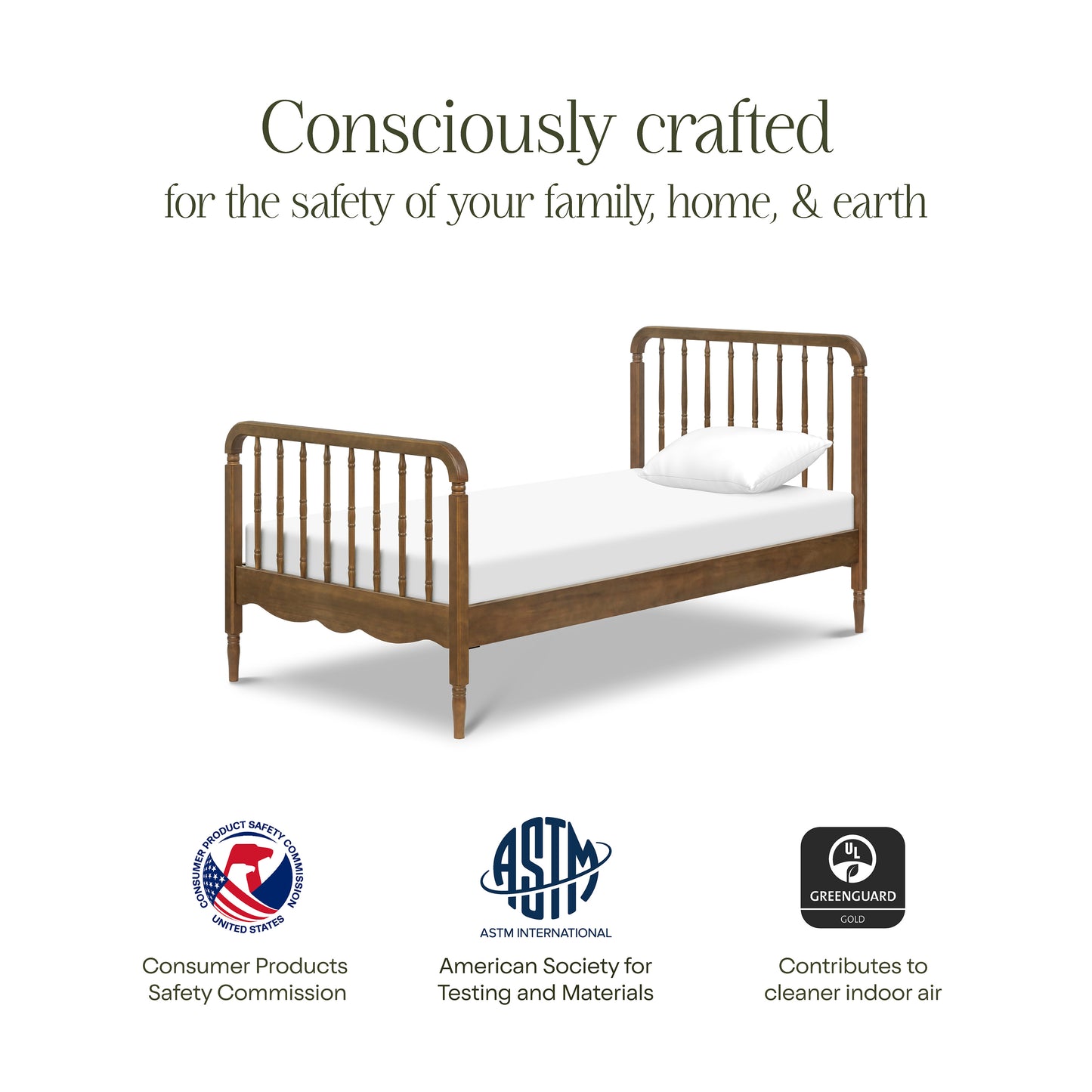 M7169NL,Namesake Kids,Liberty Spindle Twin Bed in Natural Walnut