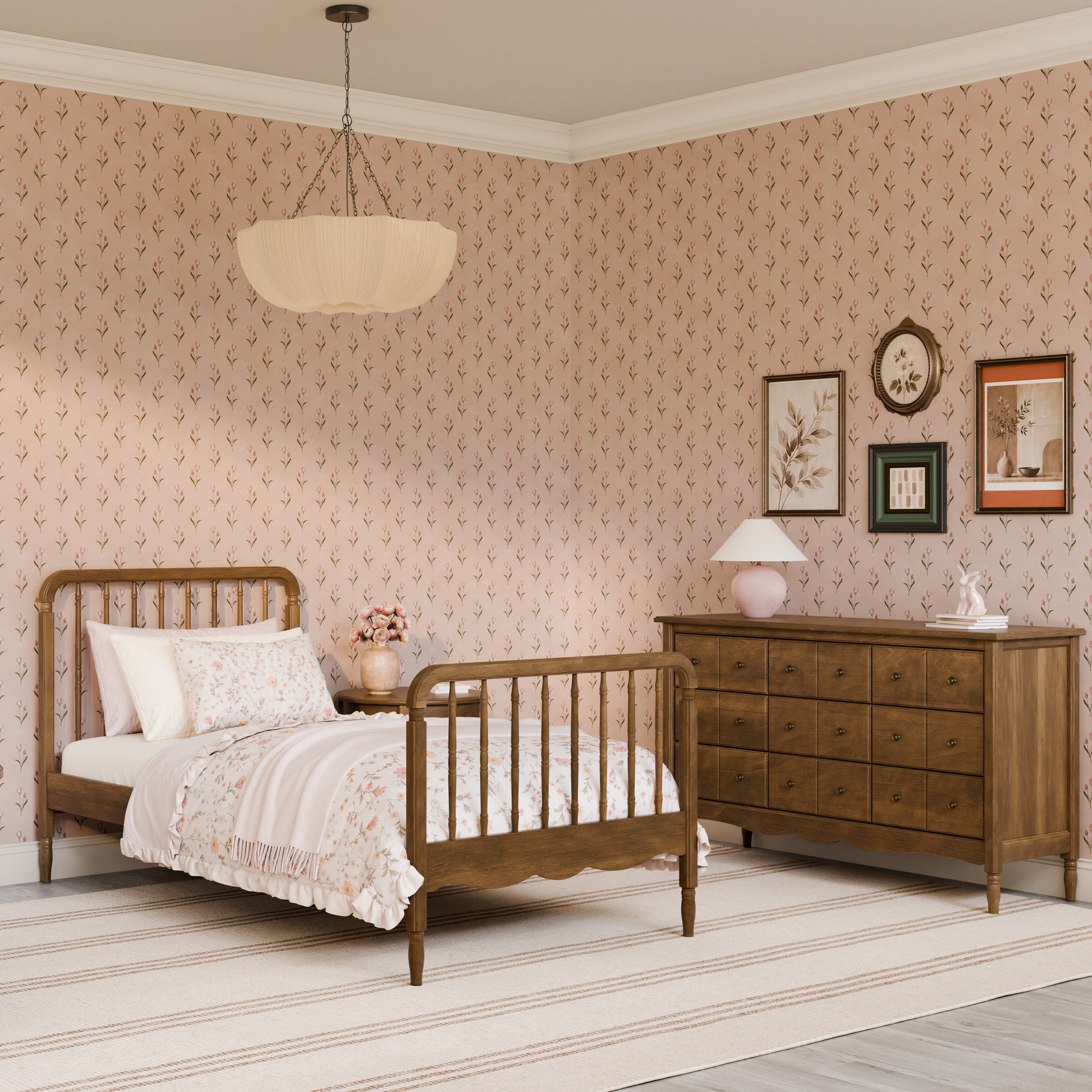 M7169NL,Namesake Kids,Liberty Spindle Twin Bed in Natural Walnut