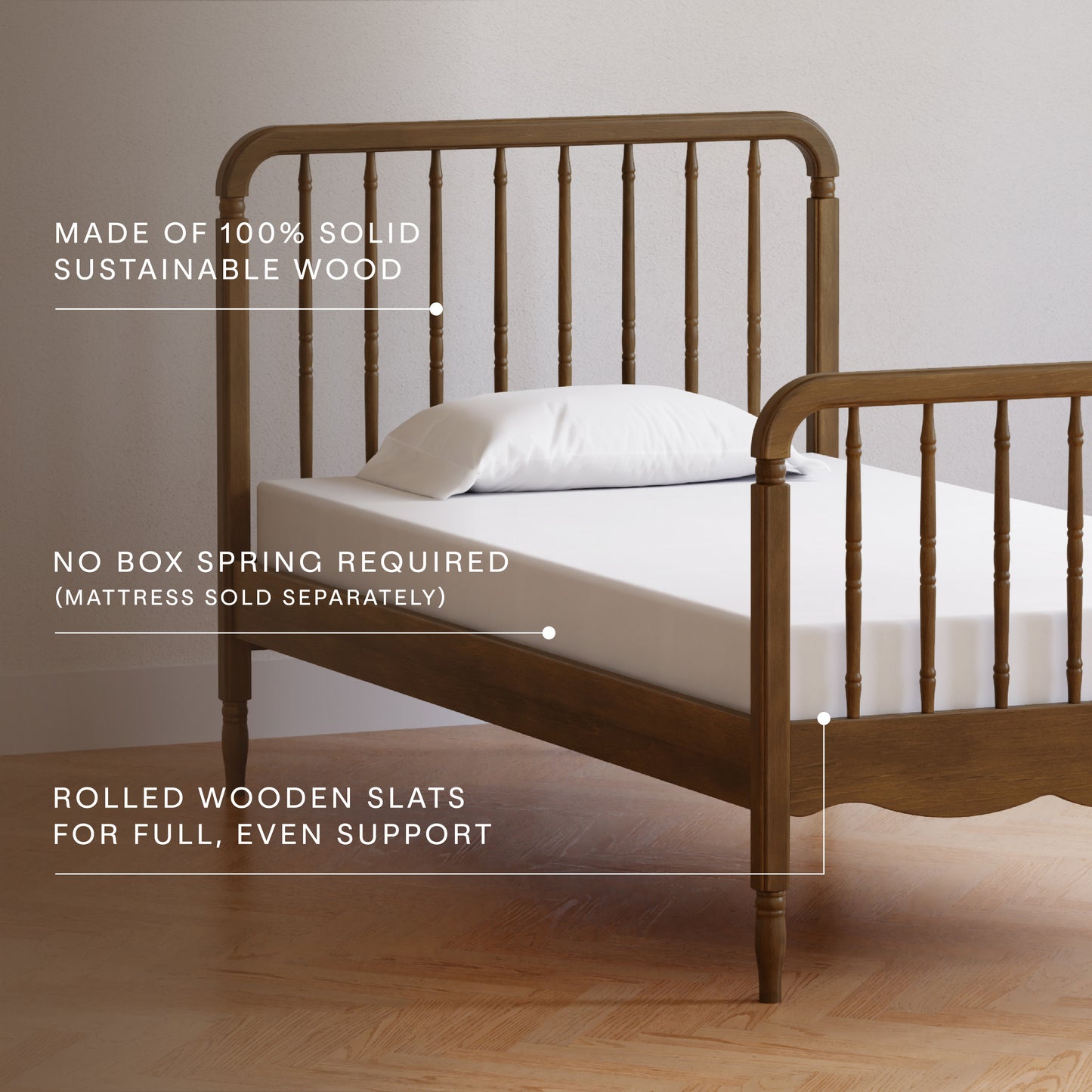 M7169NL,Namesake Kids,Liberty Spindle Twin Bed in Natural Walnut