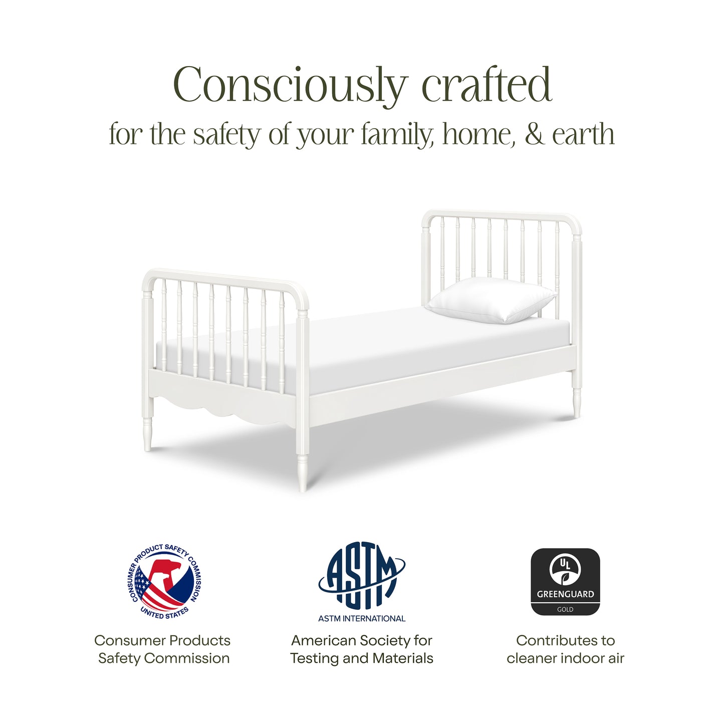 M7169RW,Namesake Kids,Liberty Spindle Twin Bed in Warm White