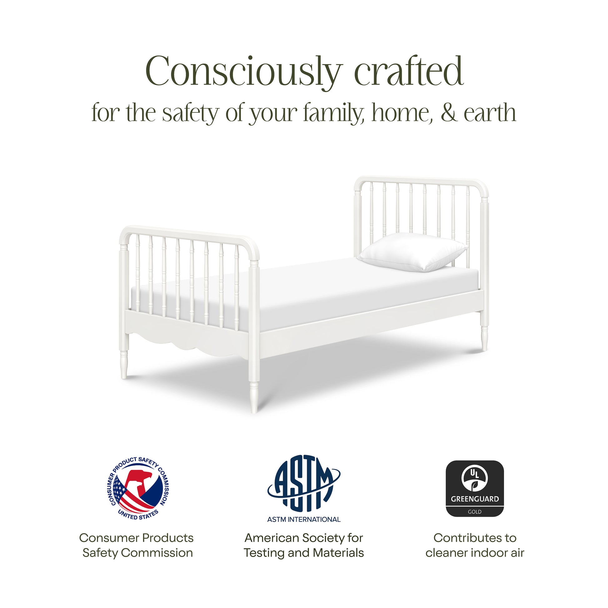 M7169RW,Namesake Kids,Liberty Spindle Twin Bed in Warm White