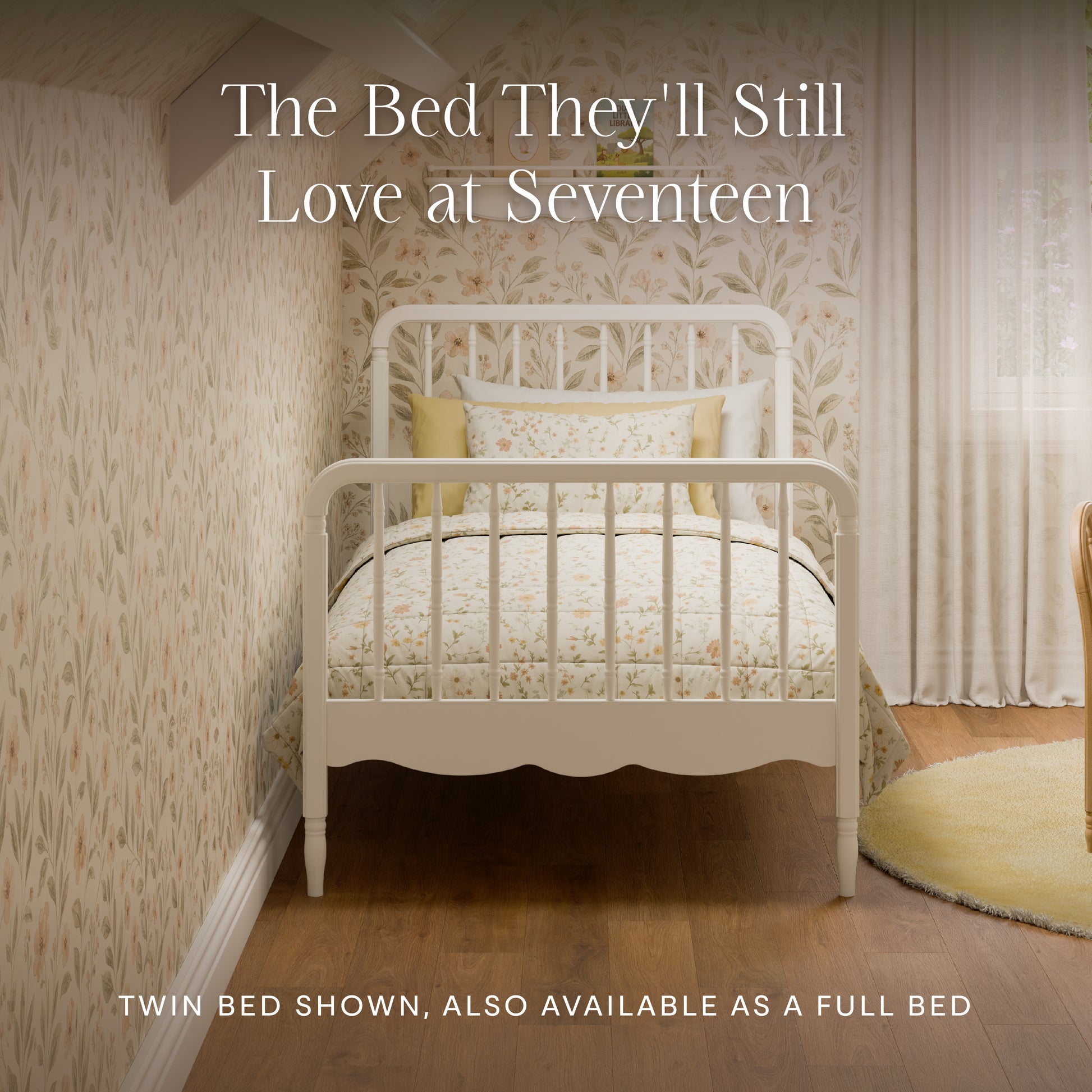 M7169RW,Namesake Kids,Liberty Spindle Twin Bed in Warm White