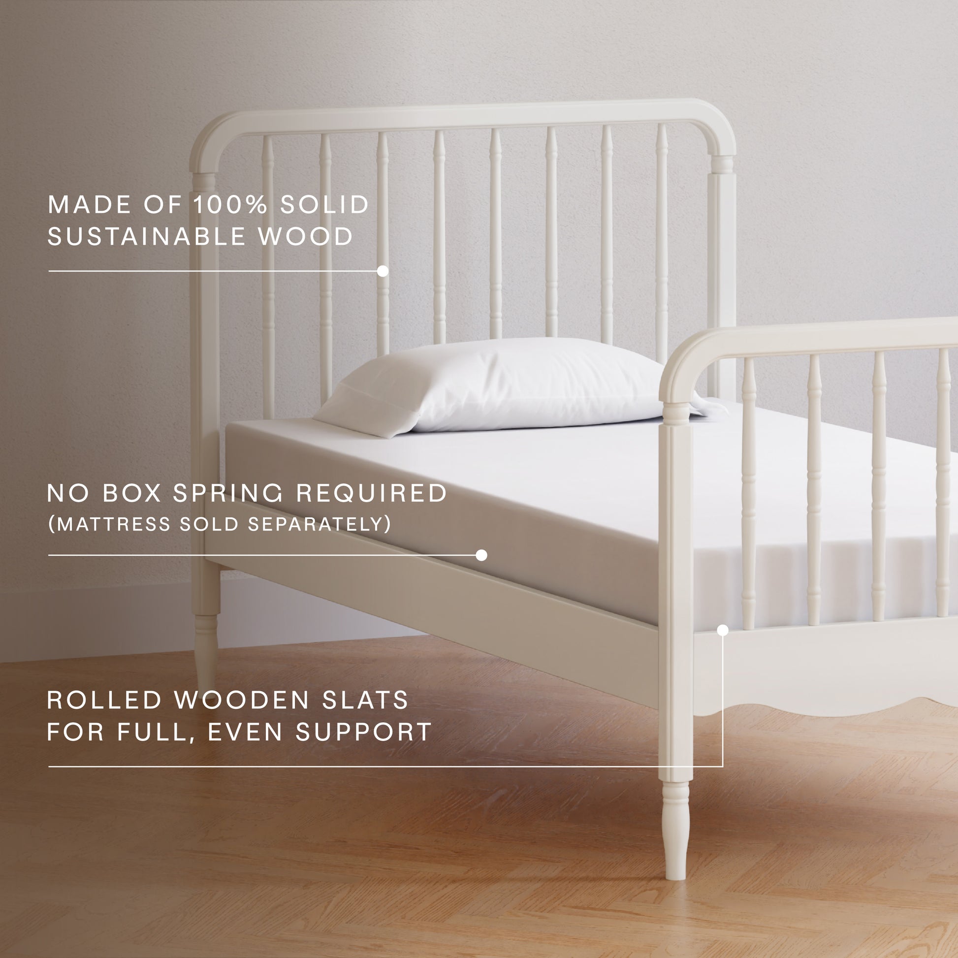 M7169RW,Namesake Kids,Liberty Spindle Twin Bed in Warm White