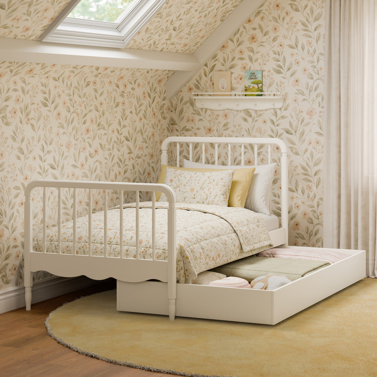 M7169RW,Namesake Kids,Liberty Spindle Twin Bed in Warm White